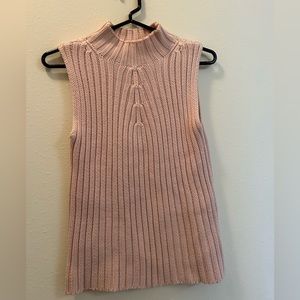 (MP) Vintage Cream Pink World Republic Clothing Co. Knit Turtleneck Sweater Top